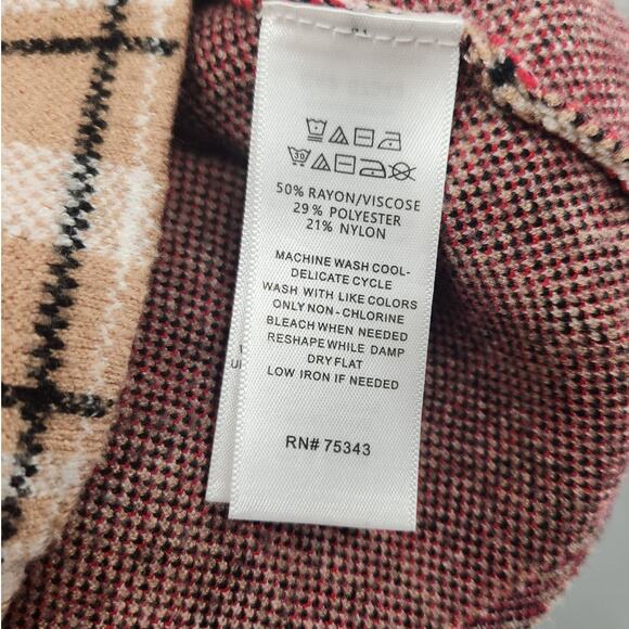 Tahari Plaid Mock Neck Sweater Womens Size Small S - Picture 4 of 4